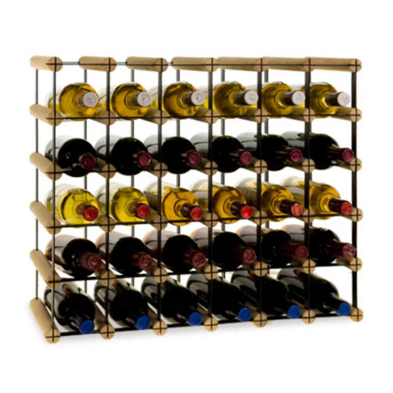Vinreol RW8 til 30 Flasker 62,5x24,5x52,5 cm Natur Sort