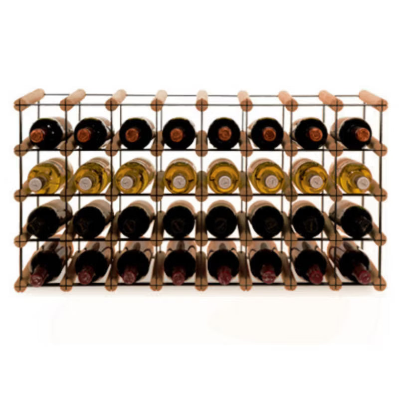 Vinreol RW8 82,5x24,5x42,5 cm til 32 Flasker Brun Metal og Træ