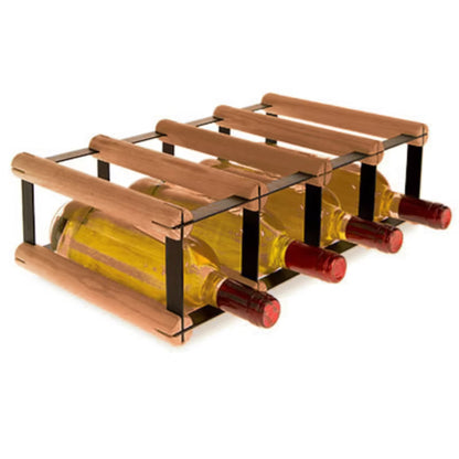 Vinreol RW-8 42,5x24,5 cm Brun Træ og Sort Stål