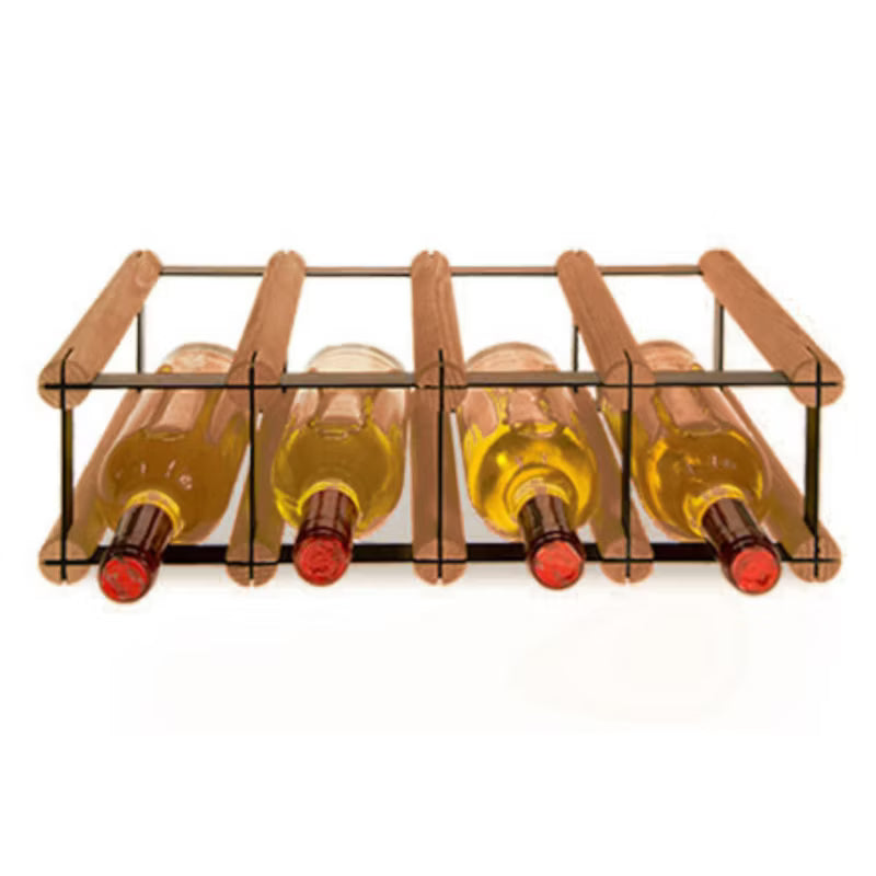 Vinreol RW-8 42,5x24,5 cm Brun Træ og Sort Stål