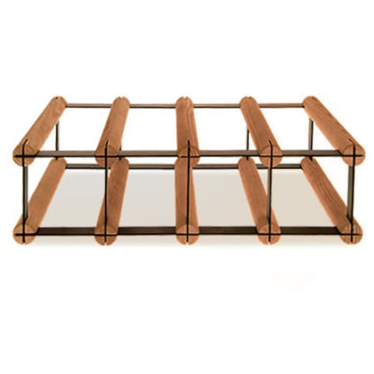 Vinreol RW-8 42,5x24,5 cm Brun Træ og Sort Stål