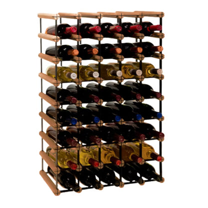 Vinreol RW-8 52,5x82,5 cm Brun Sort Metal Træ