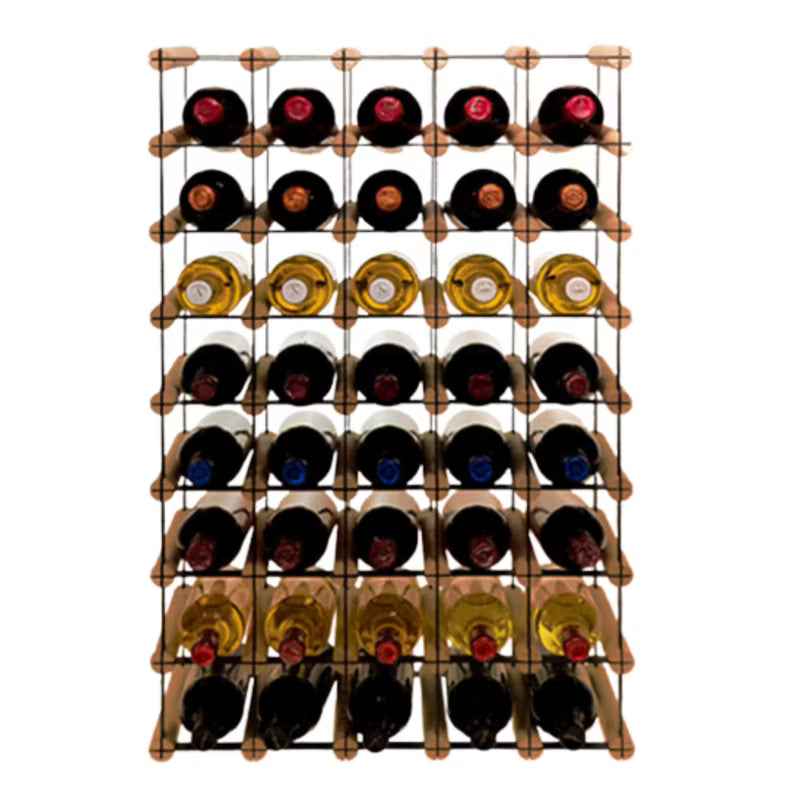 Vinreol RW-8 52,5x82,5 cm Brun Sort Metal Træ