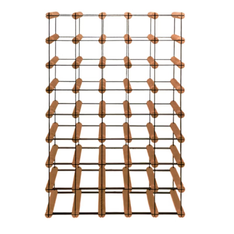 Vinreol RW-8 52,5x82,5 cm Brun Sort Metal Træ