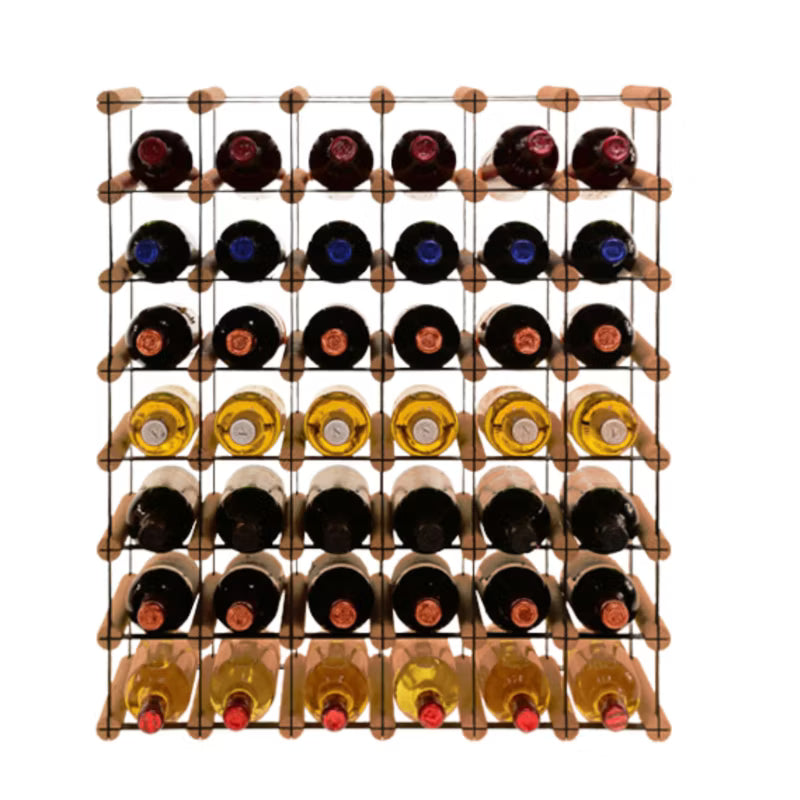 Vinreol RW8 42 Flasker Brun Metal og Træ