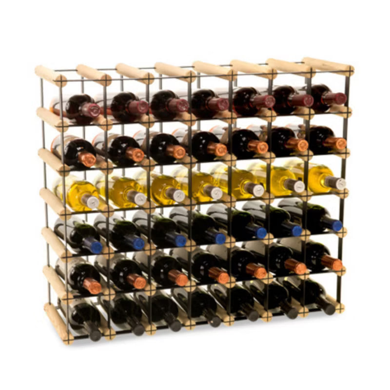 Vinreol RW8 72,5x24,5x62,5 cm Sort og Natur til 42 Flasker