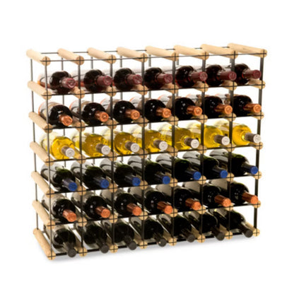 Vinreol RW8 72,5x24,5x62,5 cm Sort og Natur til 42 Flasker