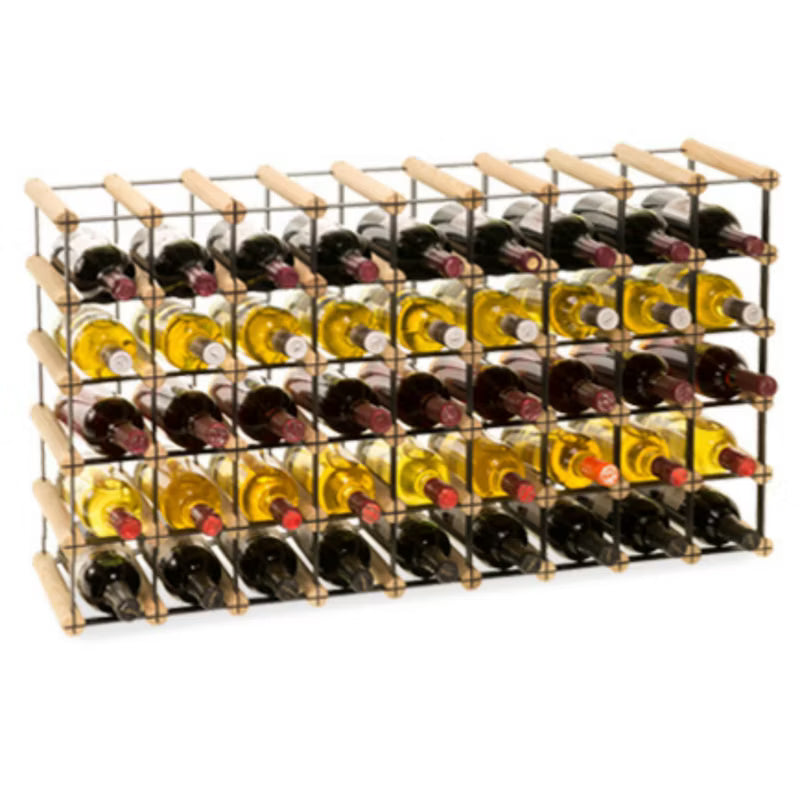 Vinreol RW8 92,5x24,5x52,5 cm til 45 Flasker Sort Natur