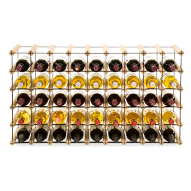 Vinreol RW8 92,5x24,5x52,5 cm til 45 Flasker Sort Natur