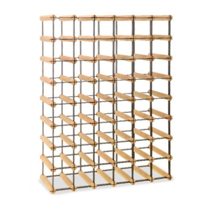 Vinreol RW8 til 48 Flasker 62,5x82,5 cm Sort Metal og Fyrretræ