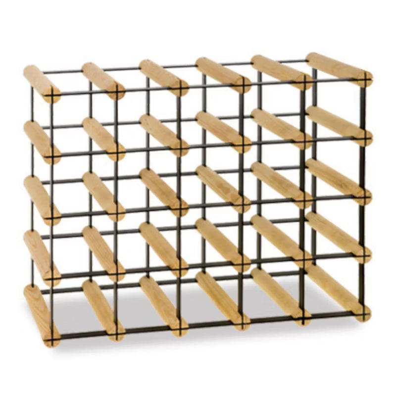 Vinreol RW8 52,5x42,5 cm Sort og Natur Træ til 20 Flasker