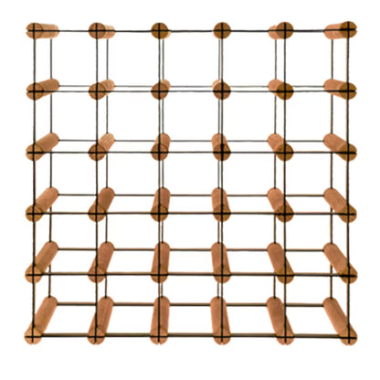 Vinreol RW8 52,5x52,5 cm Brun Træ og Stål til 25 Flasker