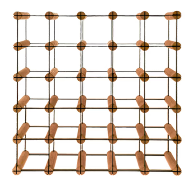 Vinreol RW8 52,5x52,5 cm Brun Træ og Stål til 25 Flasker