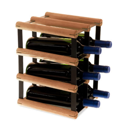 Vinreol RW8 22,5x24,5x32,5 cm Brun Træ og Sort Metal