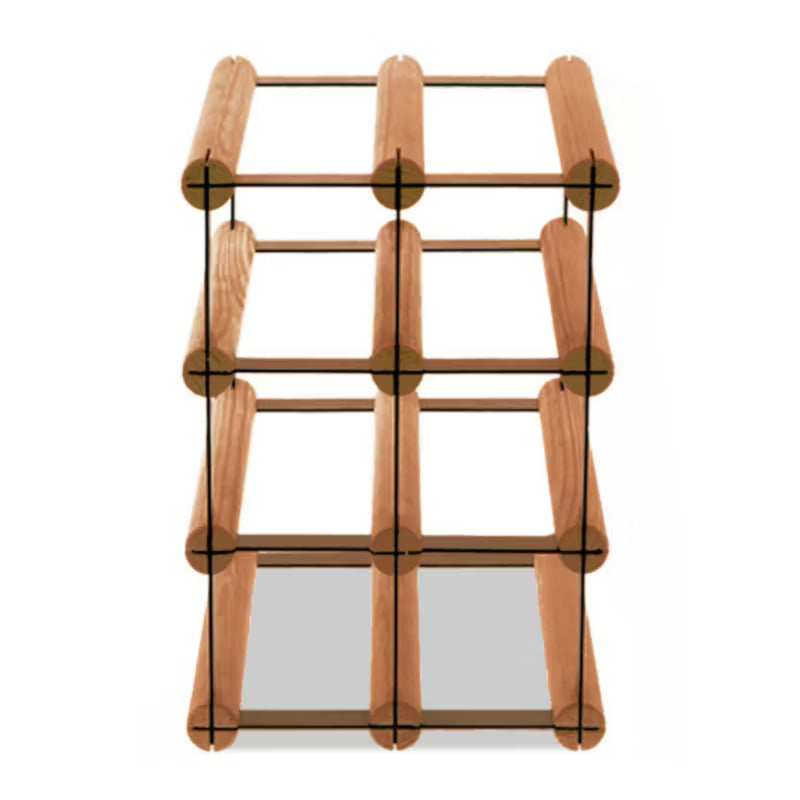 Vinreol RW8 22,5x24,5x32,5 cm Brun Træ og Sort Metal