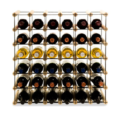 Vinreol RW8 62,5x62,5 cm 36 Flasker Sort Træ