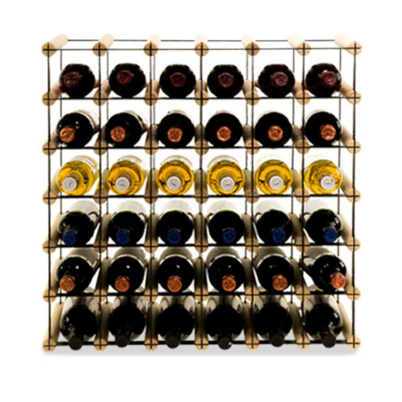 Vinreol RW8 62,5x62,5 cm 36 Flasker Sort Træ
