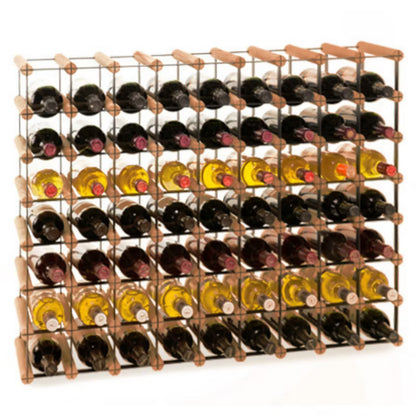 Vinreol RW8 92,5x24,5x72,5 cm Brun Træ og Sort Metal