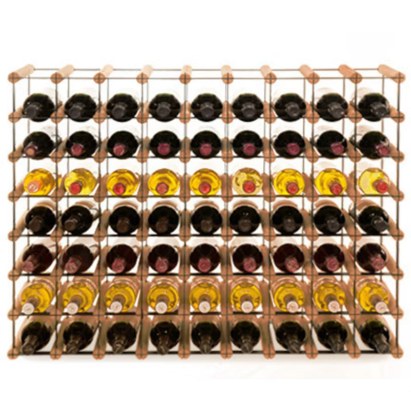 Vinreol RW8 92,5x24,5x72,5 cm Brun Træ og Sort Metal
