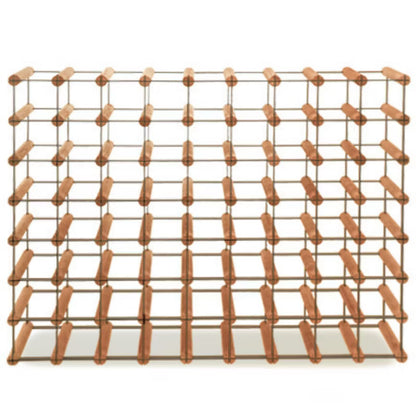 Vinreol RW8 92,5x24,5x72,5 cm Brun Træ og Sort Metal