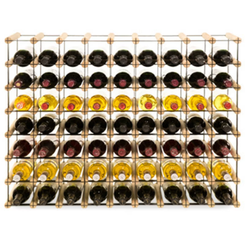 Vinreol RW8 Til 63 Flasker 92,5x72,5 cm Natur Sort