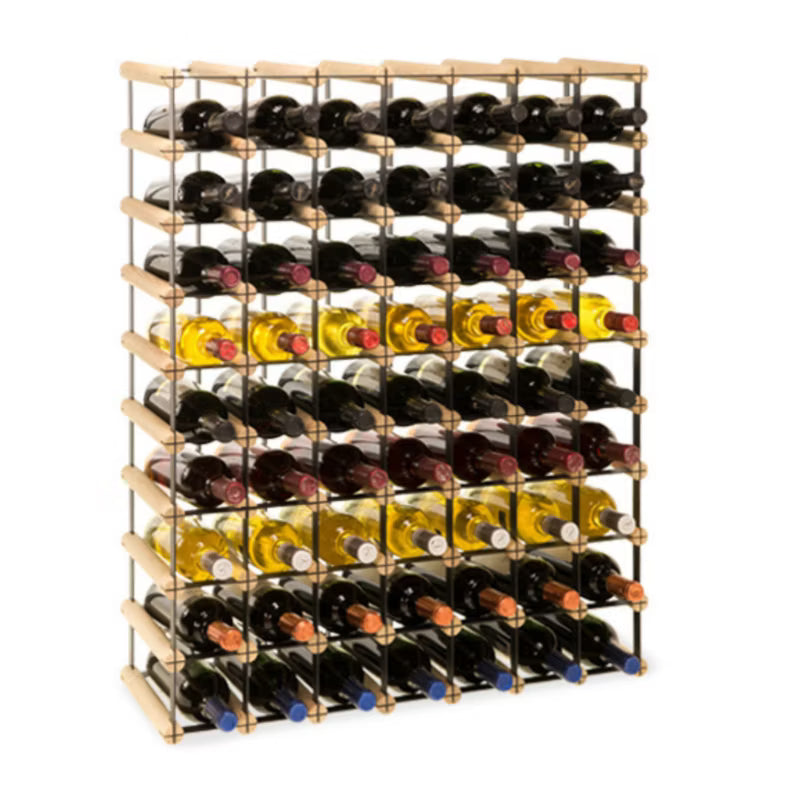 Vinreol RW8 72,5x92,5 cm 63 Flasker Træ Sort