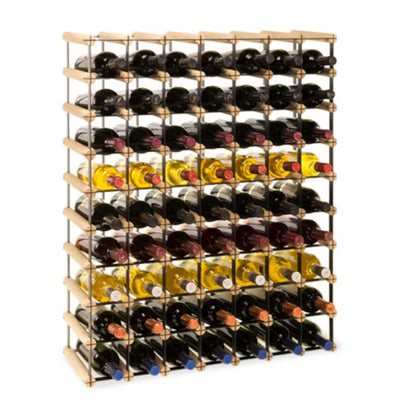 Vinreol RW8 72,5x92,5 cm 63 Flasker Træ Sort