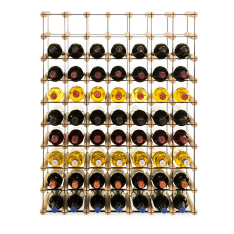 Vinreol RW8 72,5x92,5 cm 63 Flasker Træ Sort