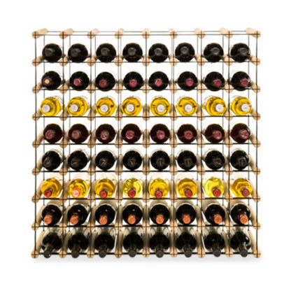 Vinreol RW8 82,5x82,5 cm 64 Flasker Sort Fyrretræ
