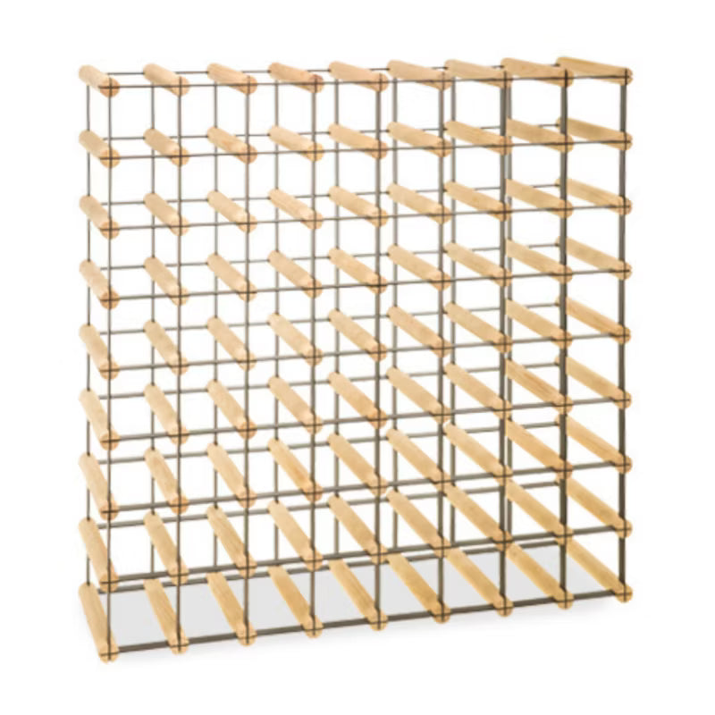 Vinreol RW8 82,5x82,5 cm 64 Flasker Sort Fyrretræ