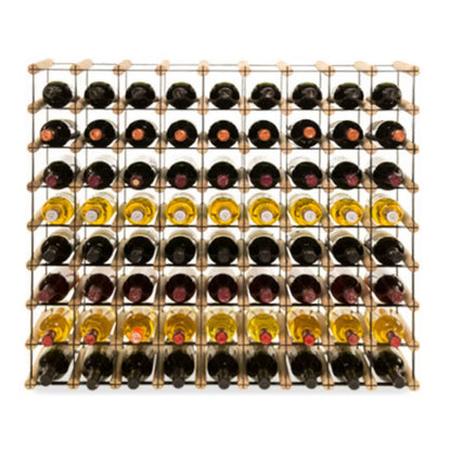 Vinreol RW8 til 72 Flasker 92,5x82,5 cm Sort Metal og Fyrretræ