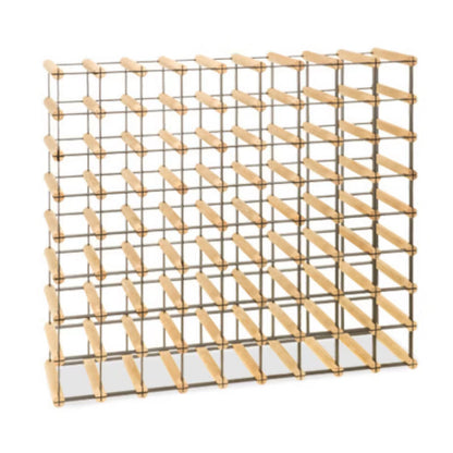 Vinreol RW8 til 72 Flasker 92,5x82,5 cm Sort Metal og Fyrretræ