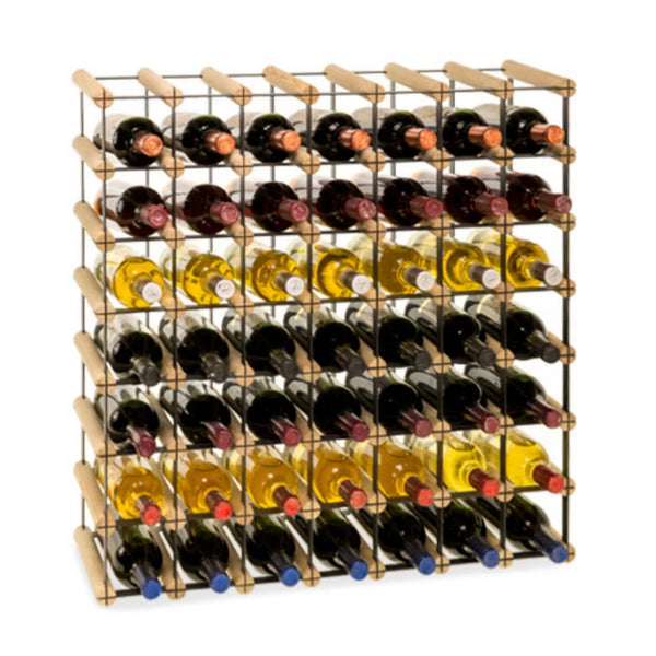Vinreol RW8 72,5x72,5 cm til 49 Flasker Sort Træ
