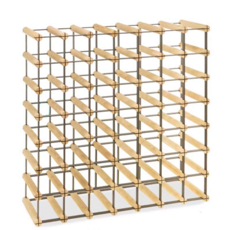 Vinreol RW8 72,5x72,5 cm til 49 Flasker Sort Træ