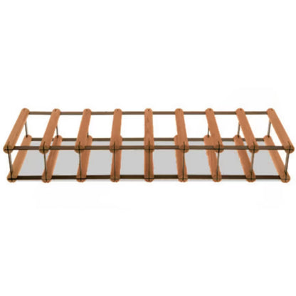 Vinreol RW8 til 8 Flasker 82,5x24,5 cm Brun Træ og Sort Stål