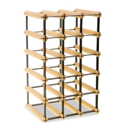 Vinreol RW8 til 15 Flasker 32,5x24,5x52,5 cm Natur/Sort