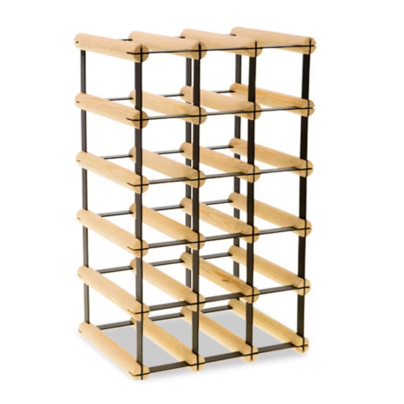 Vinreol RW8 til 15 Flasker 32,5x24,5x52,5 cm Natur/Sort
