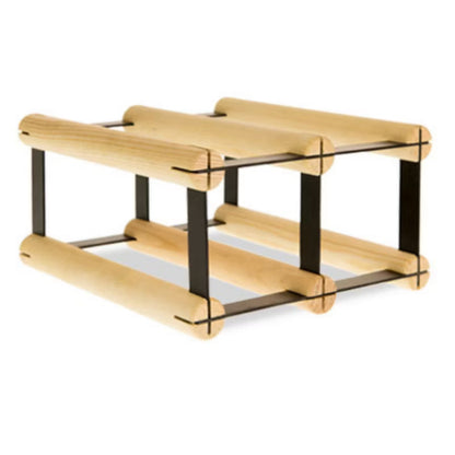 Vinreol RW8 til 2 Flasker 22,5x24,5 cm Sort og Natur