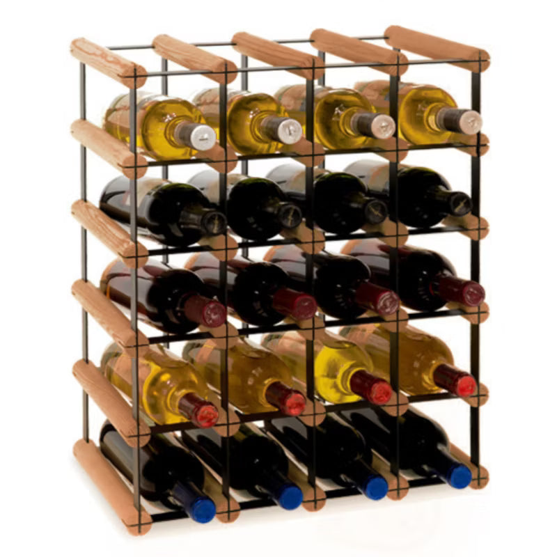 Vinreol RW8 til 20 Flasker 42,5x24,5x52,5 cm Sort og Brun