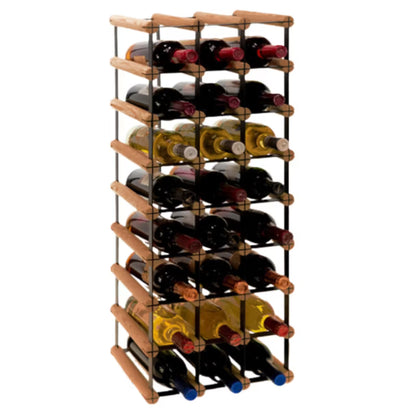 Vinreol RW8 til 24 Flasker 32,5x24,5x82,5 cm Sort Træ