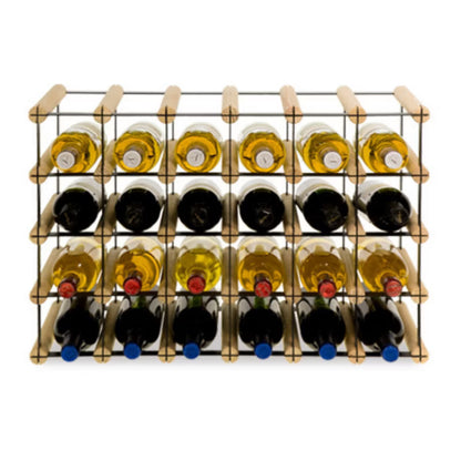 Vinreol RW8 til 24 Flasker Sort og Natur Træ