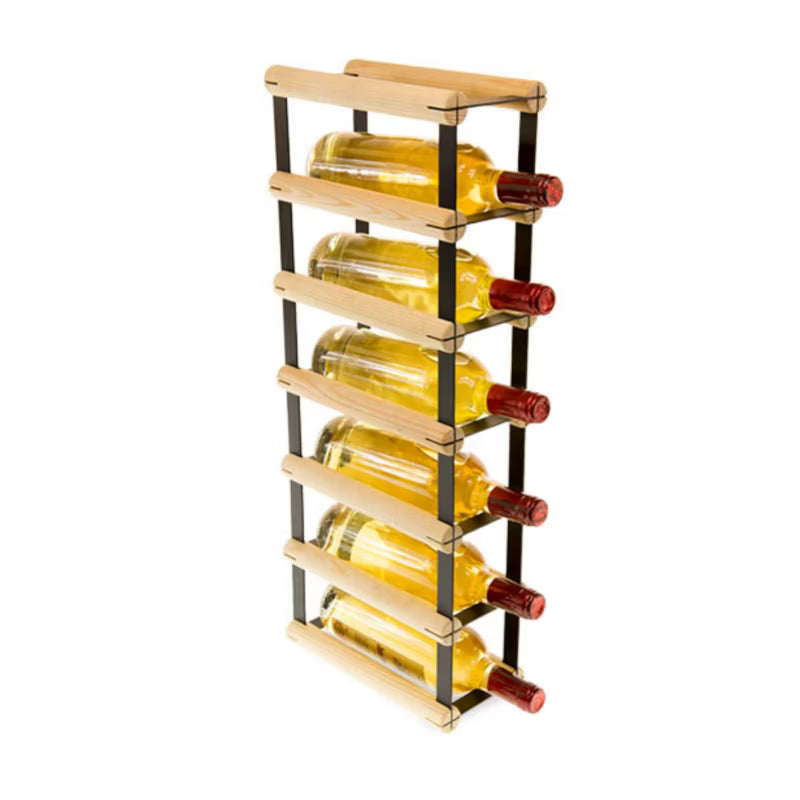 Vinreol RW8 til 6 Flasker Sort Træ