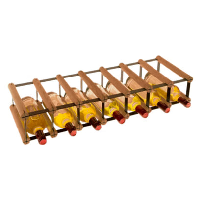 Vinreol RW8 til 7 Flasker Sort Brun Træ