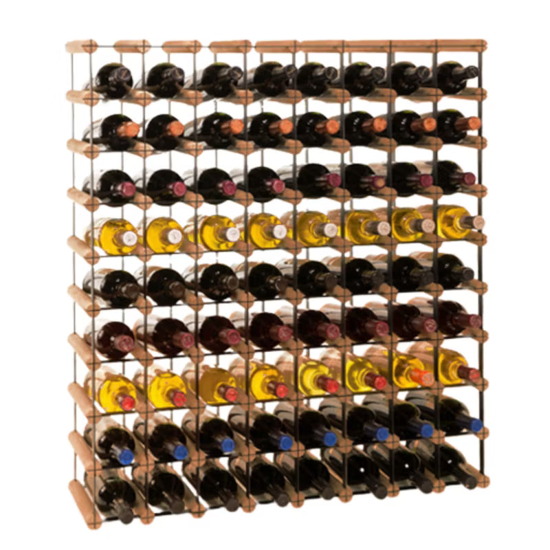 Vinreol RW8 til 72 Flasker Sort og Brun