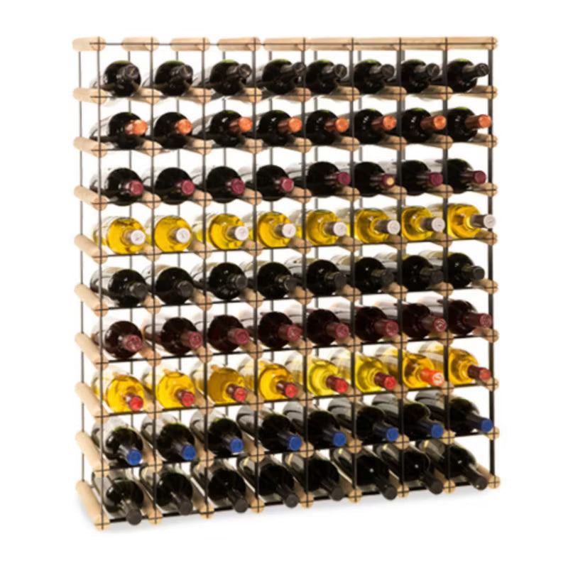 Vinreol RW8 til 72 Flasker Sort Træ