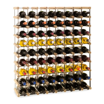 Vinreol RW8 til 72 Flasker Sort Træ