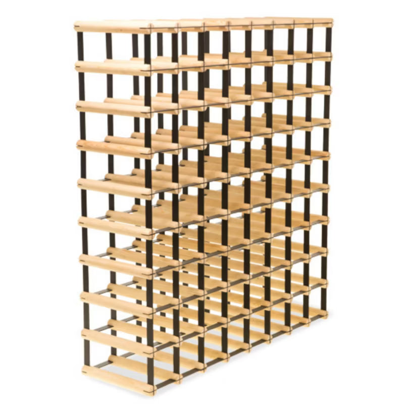 Vinreol RW8 til 72 Flasker Sort Træ