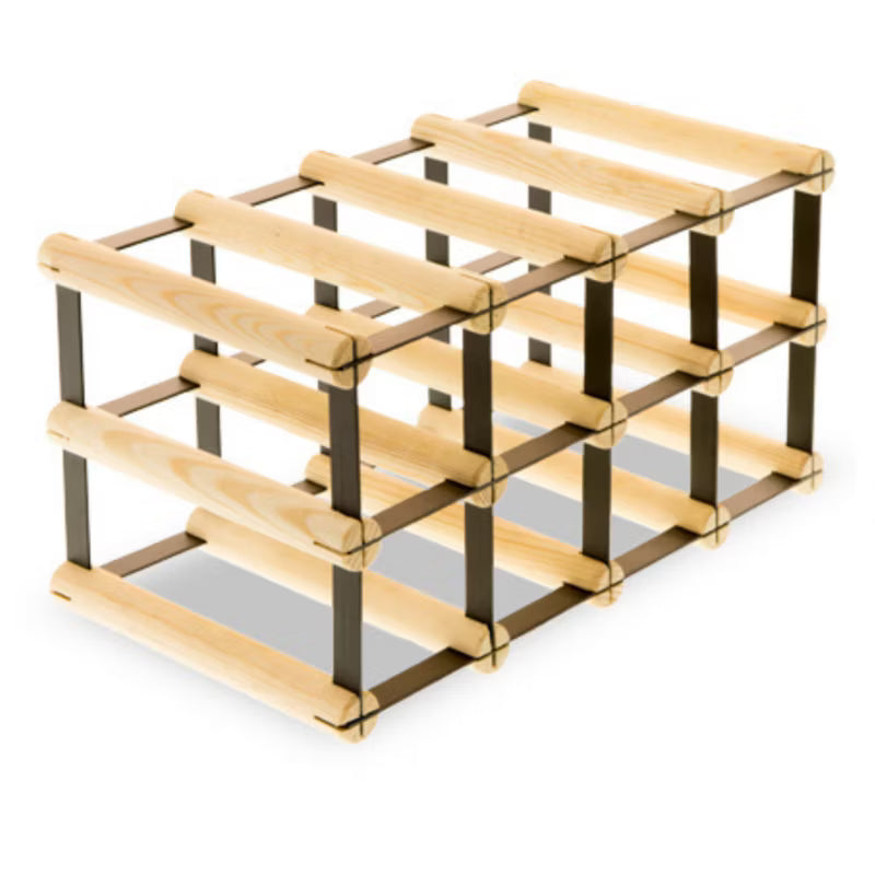 Vinreol RW8 til 8 Flasker 42,5x24,5 cm Sort og Fyrretræ