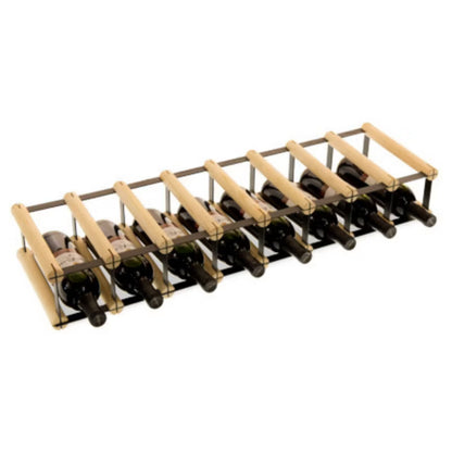 Vinreol RW8 til 8 Flasker Sort Træ og Metal