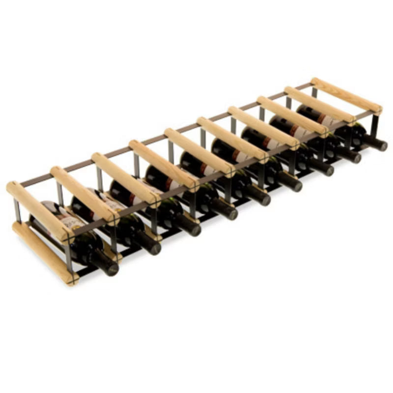Vinreol RW8 til 9 Flasker Sort Træ og Metal